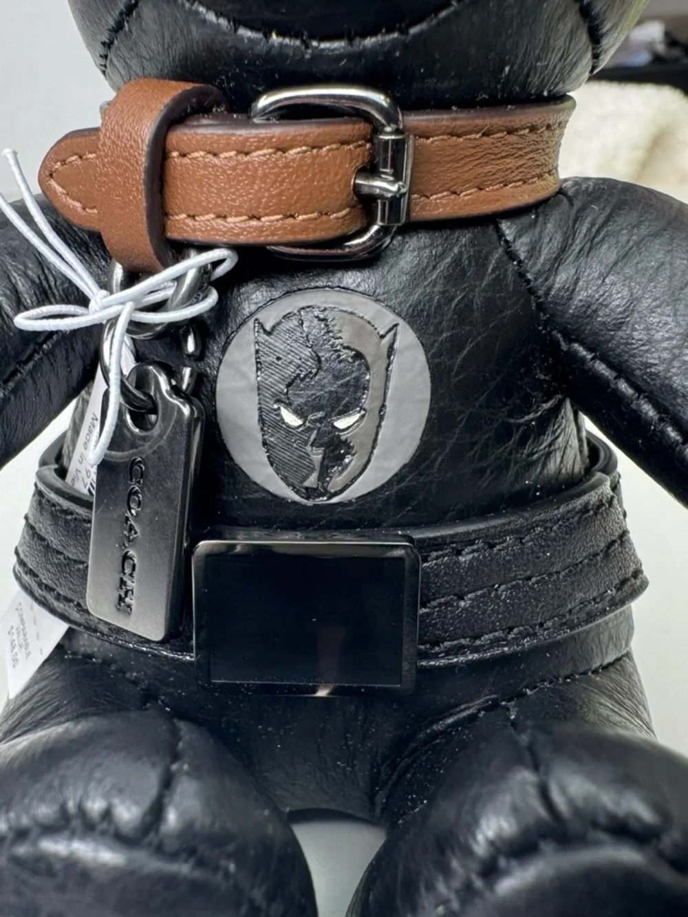 Coach Marvel Rare Black Panther Leather Bag Charm Keychain Fob 2750